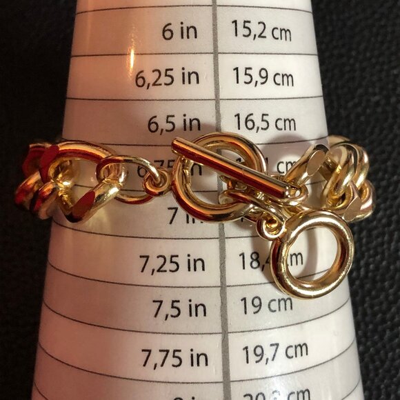 Gold AB Rhinestone Heart Necklace Cuban Link Chain Bracelet Set + 2 Earrings - Picture 11 of 13